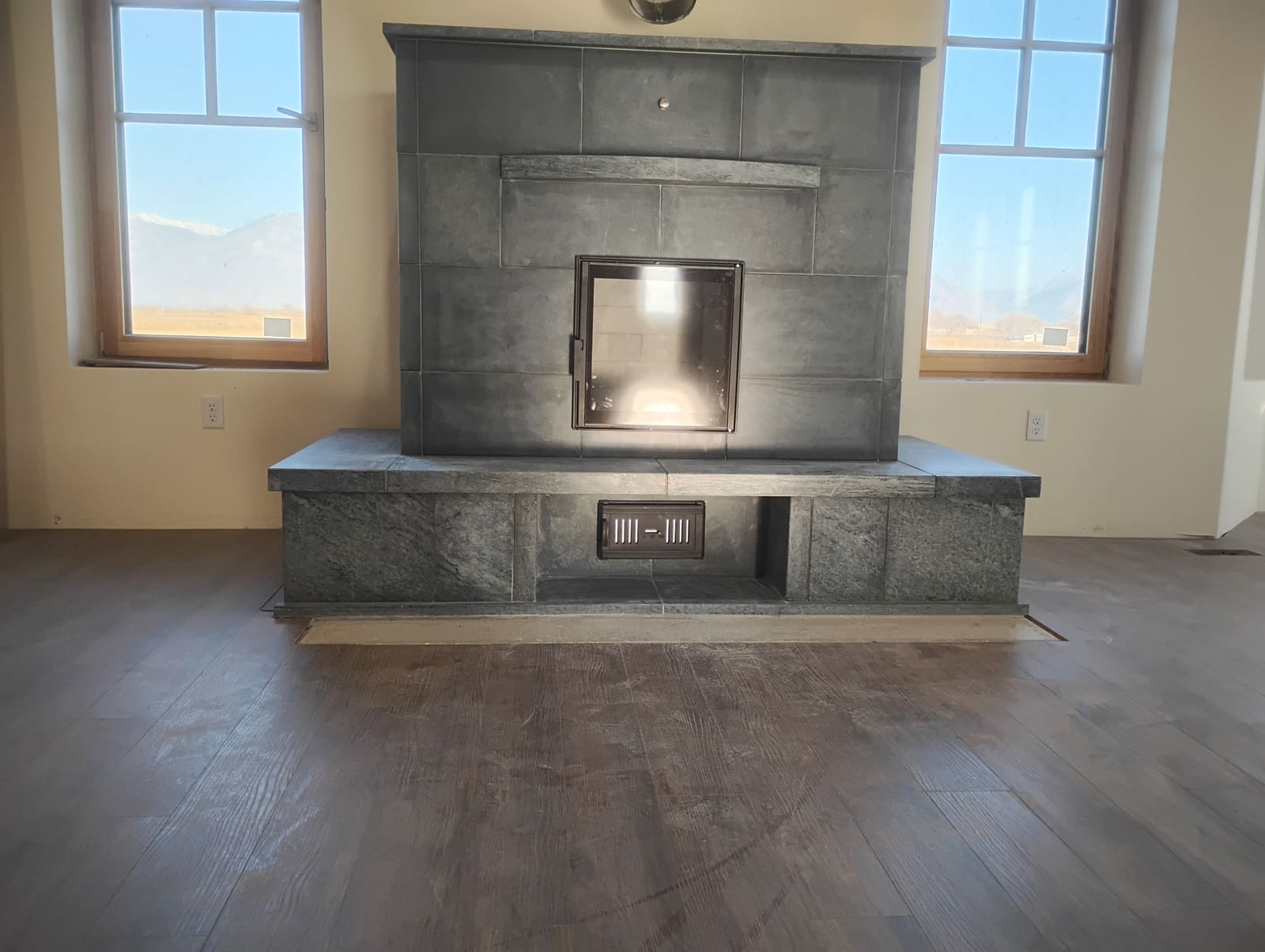 Completed site-built masonry heater