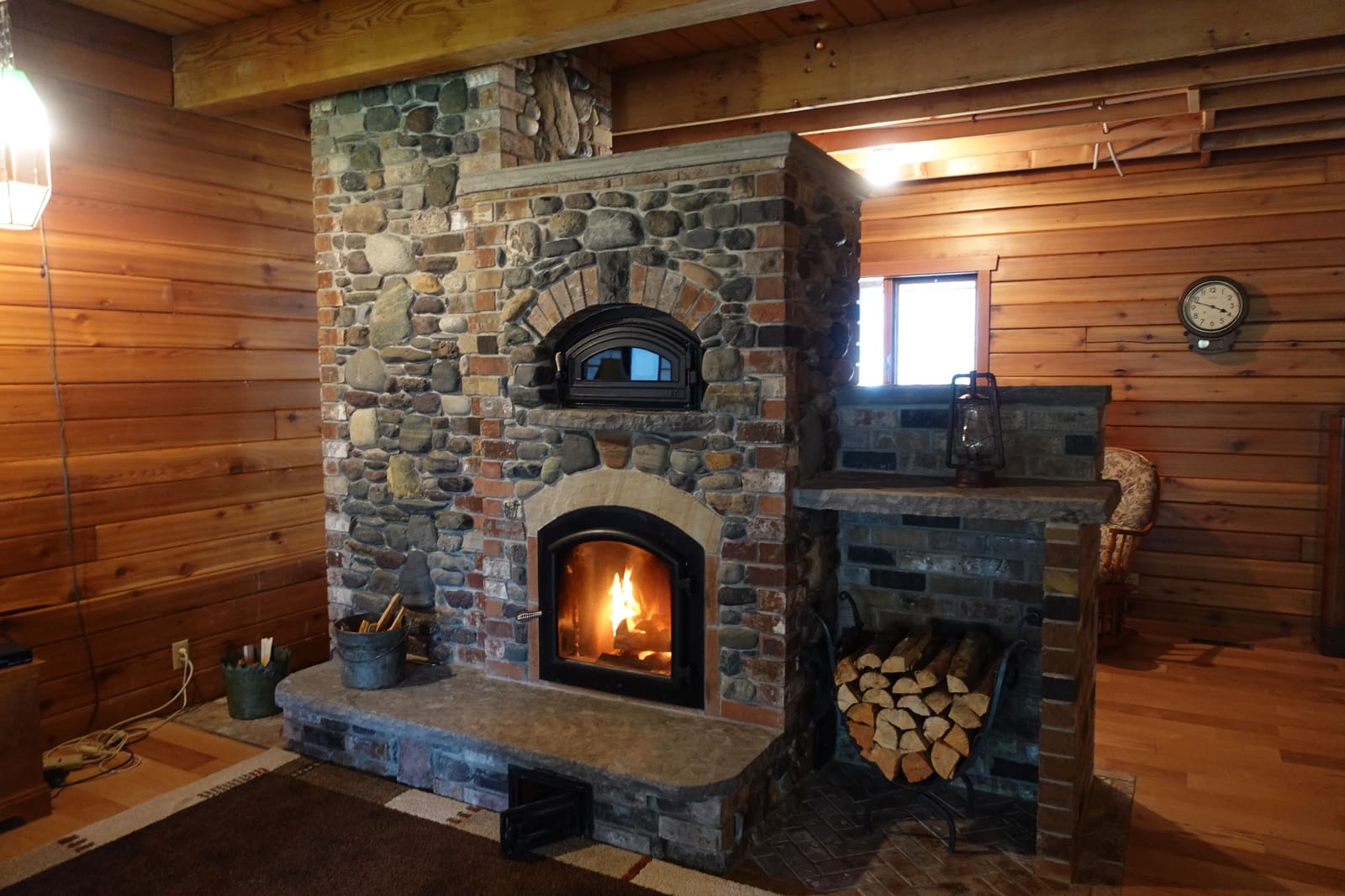 Completed core-built masonry heater